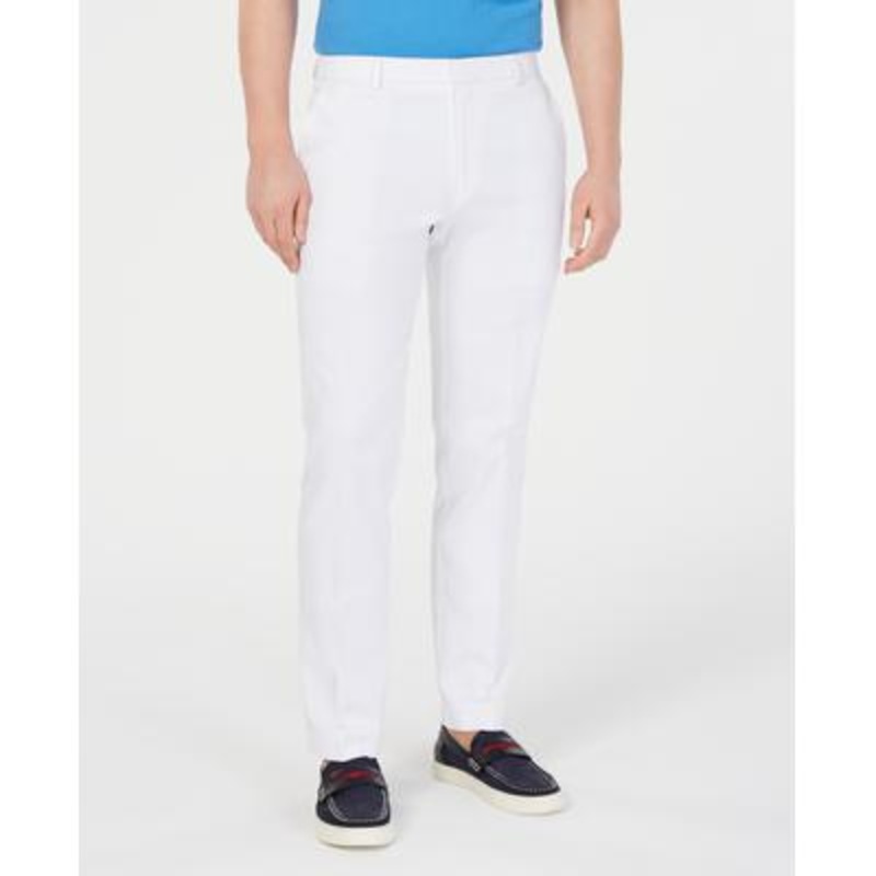 Tommy Hilfiger Mens Modern fit Dress Pants 40 / 32 White Solid Stretch