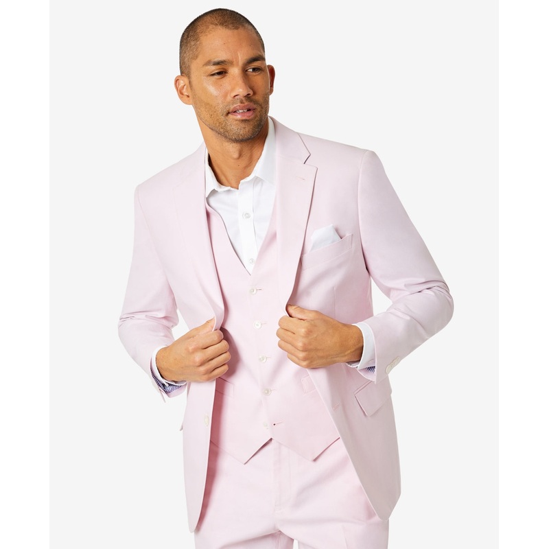 Tommy Hilfiger Mens Modern fit Suit Jacket Blazer 42 L Pink Solid Stretch