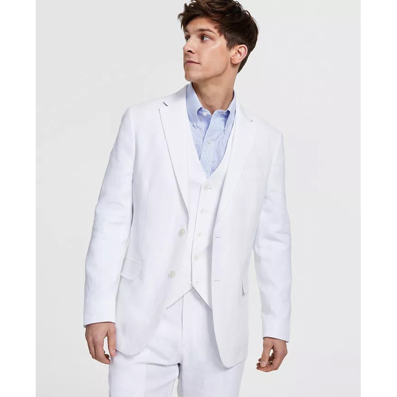 Tommy Hilfiger Mens Modern fit Suit Jacket Blazer 46 L White Solid Stretch
