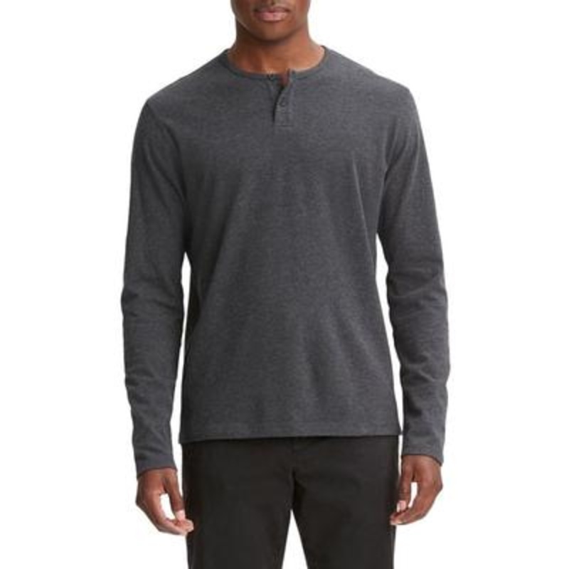 Vince Mens Regular fit Long Sleeve T-Shirt Shirt Medium Grey Solid