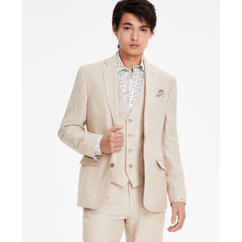 Bar Iii Mens Slim fit Suit Jacket Blazer 40 R Beige