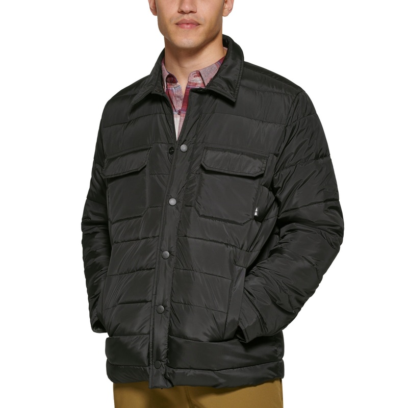 Bass Outdoor Mens Regular fit Shacket Coat Medium Black Solid