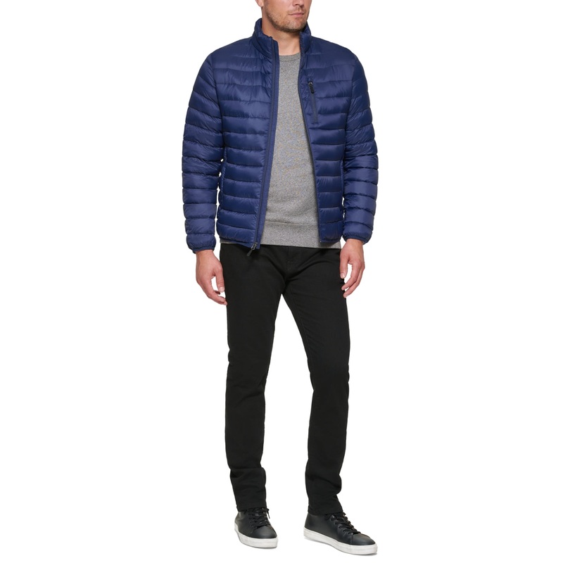 Club Room Mens Regular fit Puffer Jacket Coat XL Blue Solid Packable