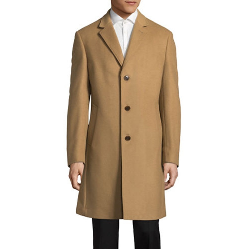 Lauren Ralph Lauren Mens Regular fit Overcoat Coat 36 R Beige Solid