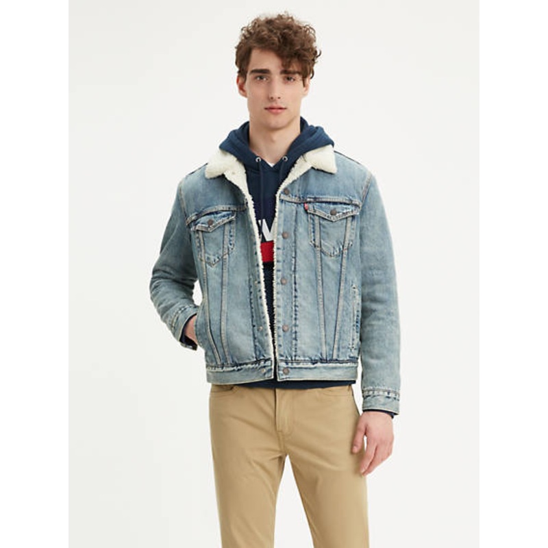 Levi's Mens Regular fit Denim Trucker Jacket Coat 3XLT Blue Solid