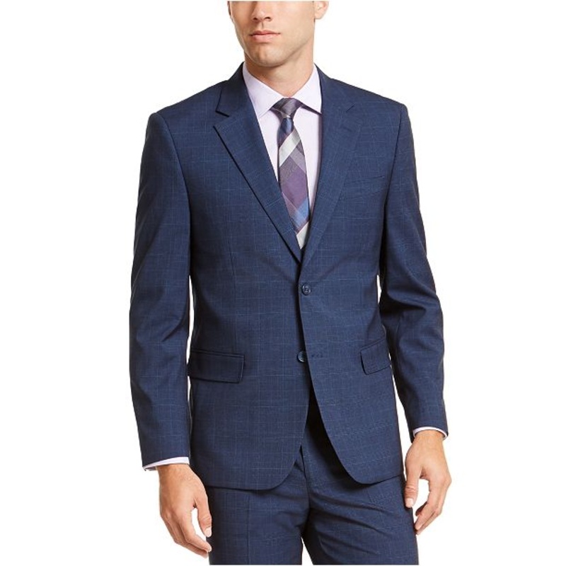 Nautica Men's Modern Fit Suit Jacket Blazer 36R Blue Plaid