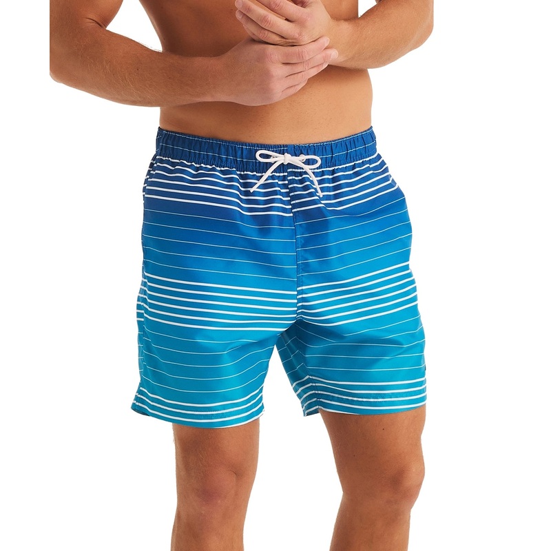 Nautica Mens Regular fit Swim Trunks Swimwear Small / 6 Inseam Blue Striped