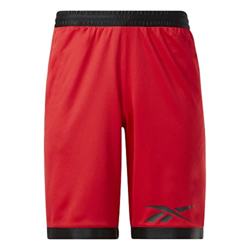 REEBOK Mens Regular fit Mesh Basketball Shorts Small Red Solid