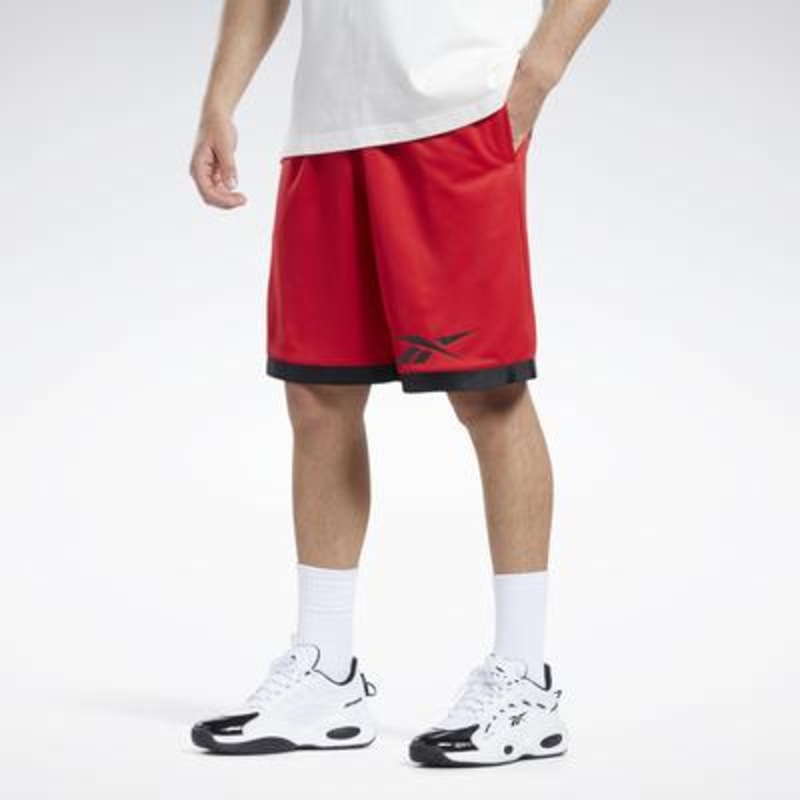 REEBOK Mens Regular fit Mesh Basketball Shorts XXL Red Solid
