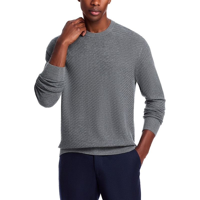 The Men's Store Zegna Wool Regular fit Crewneck Sweater Large Grey