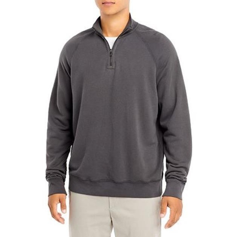 ATM ANTHONY THOMAS MELILLO Mens 1/4 Zip Sweater Cotton Small Flint Grey