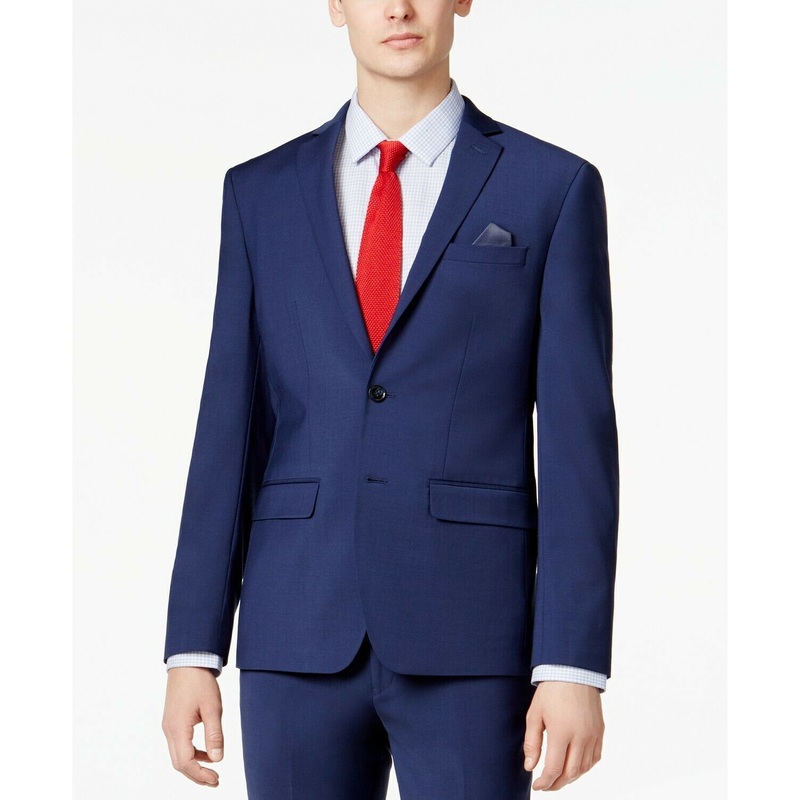 Bar III Men's Skinny Fit Stretch Wrinkle-Resistant Suit Jacket 40L Blue