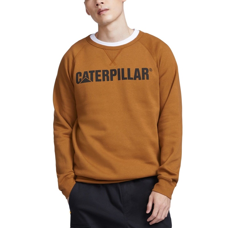 Caterpillar Men's Foundation Logo-Print Sweatshirt Bronze Small