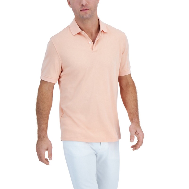 Club Room Men's Soft Touch Interlock Polo Peach Cloud XL