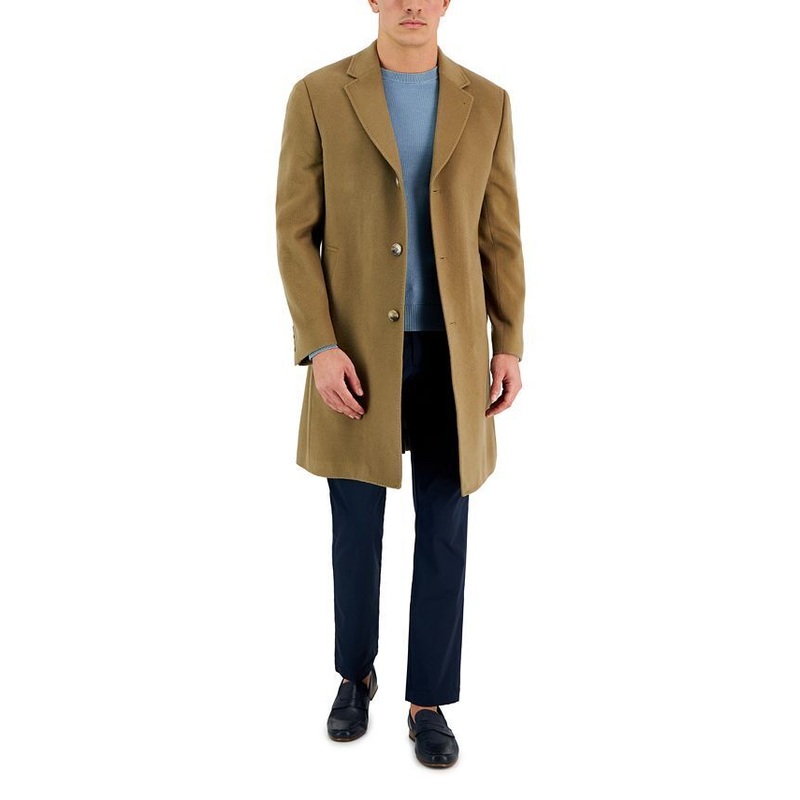 Lauren Ralph Lauren Mens Classic-Fit Pure Cashmere Overcoat Coat 36R Camel $1200