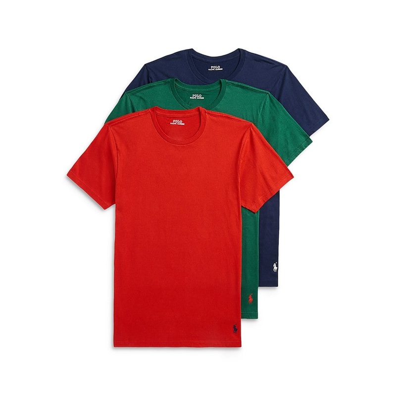 Polo Ralph Lauren Mens 3-Pk. Cotton Crewneck Undershirt T Shirt Small Multicolor
