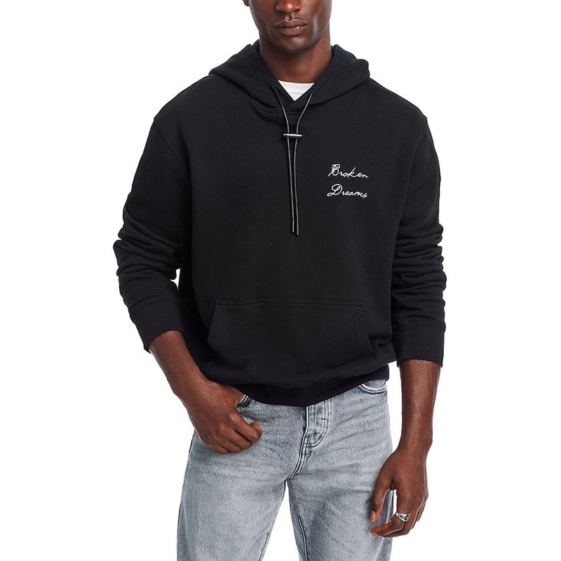 Rta Embroidered Broken Dreams Logo Hoodie Sweatshirt Black XXL
