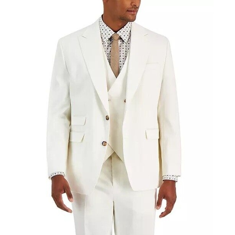 TAYION COLLECTION Men's Classic-Fit Linen Suit Jacket 44S Two Button