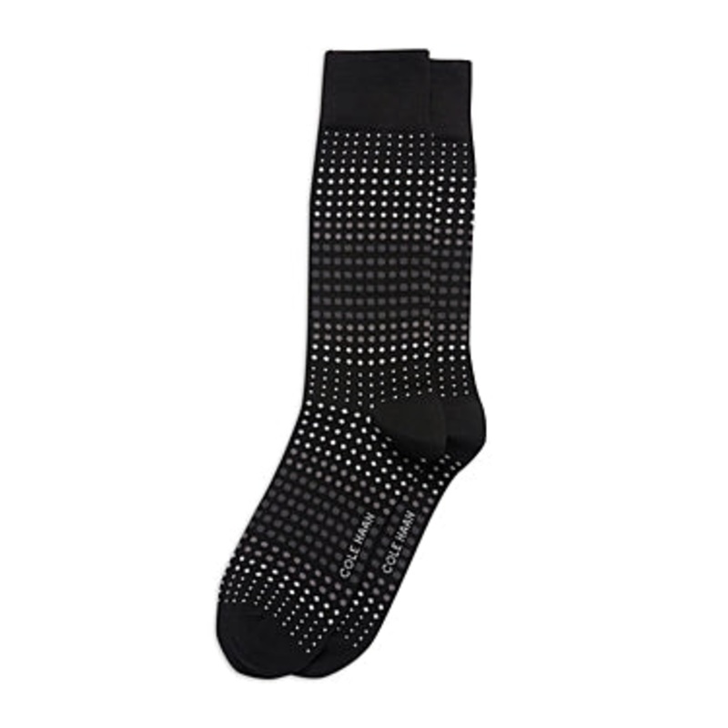 Cole Haan Men's Dot Print Dress Crew Socks