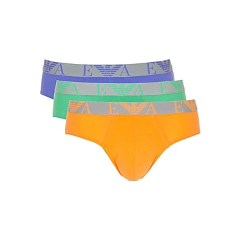 Emporio Armani Mens  fit Briefs Underwear Medium ORANGE Pack of 3