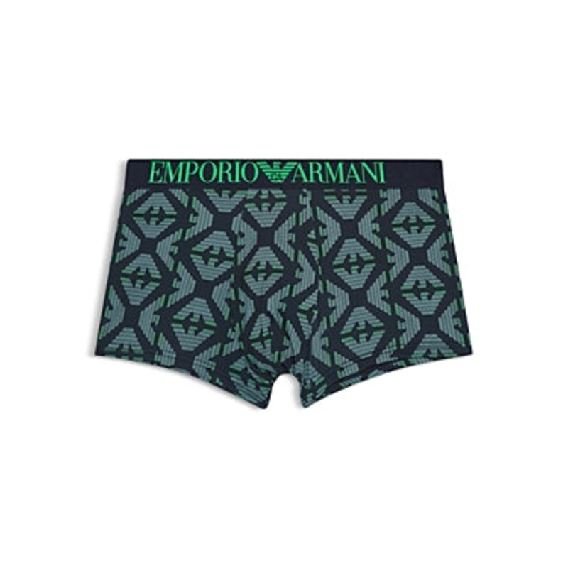 Emporio Armani Mens  fit Trunks Underwear XL GREEN Geometric