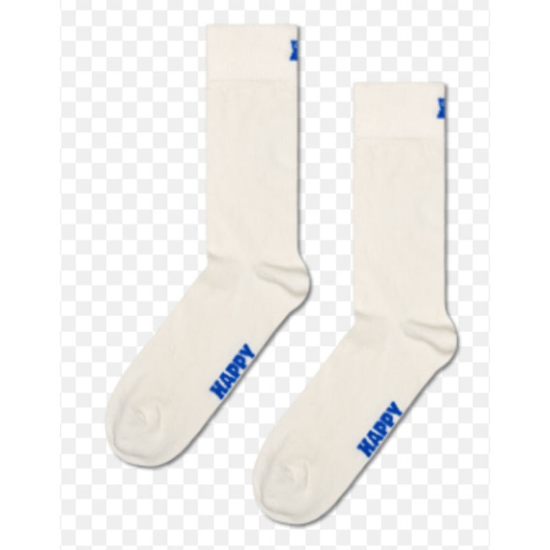 Happy Socks Mens Crew Socks One Size White