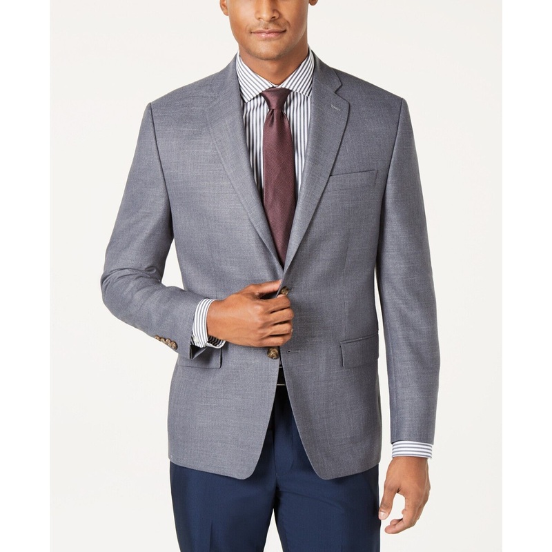 Lauren Ralph Lauren Men's Classic-Fit Neat UltraFlex Sport Coat 40R Grey