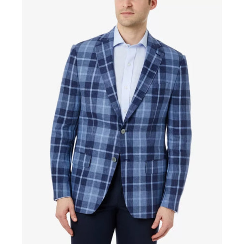 LAUREN RALPH LAUREN Men's Classic-Fit Ultraflex Stretch Linen Blazer 43R Navy