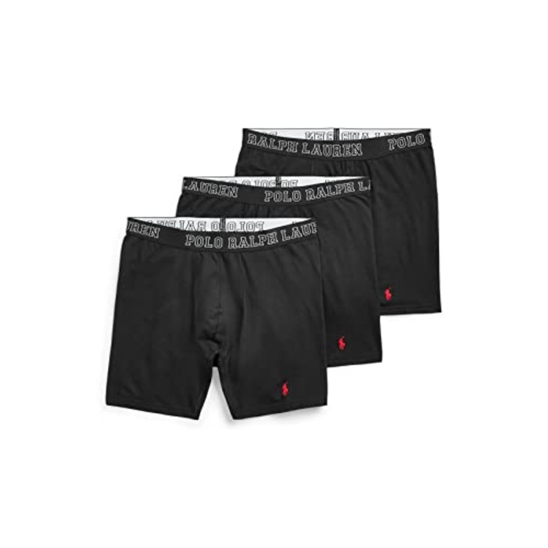 Polo Ralph Lauren Mens  fit Boxer Briefs Underwear Small BLACK Pack of 3
