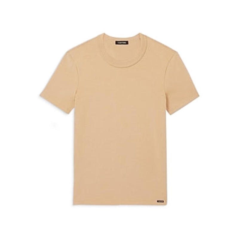 Tom Ford Mens  fit T-Shirt Pajamas Medium Beige Solid