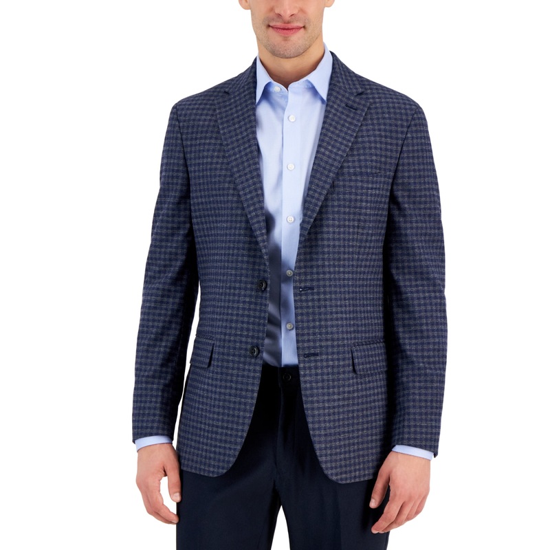 Tommy Hilfiger Mens Modern fit Sport Coat Blazer 38 R Blue Grey Check