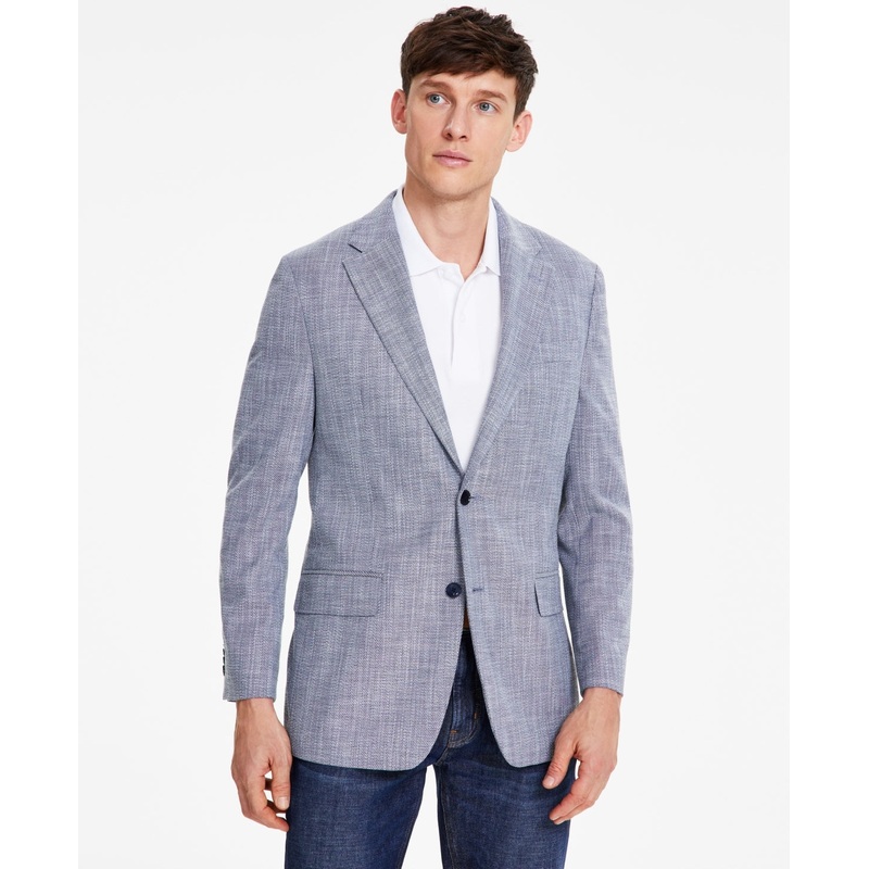 Tommy Hilfiger Mens Modern fit Sport Coat Blazer 42 R Blue Herringbone