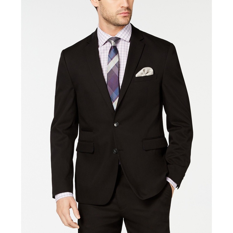 Vince Camuto Slim-Fit Stretch Wrinkle-Resistant Black Suit Jacket 40L