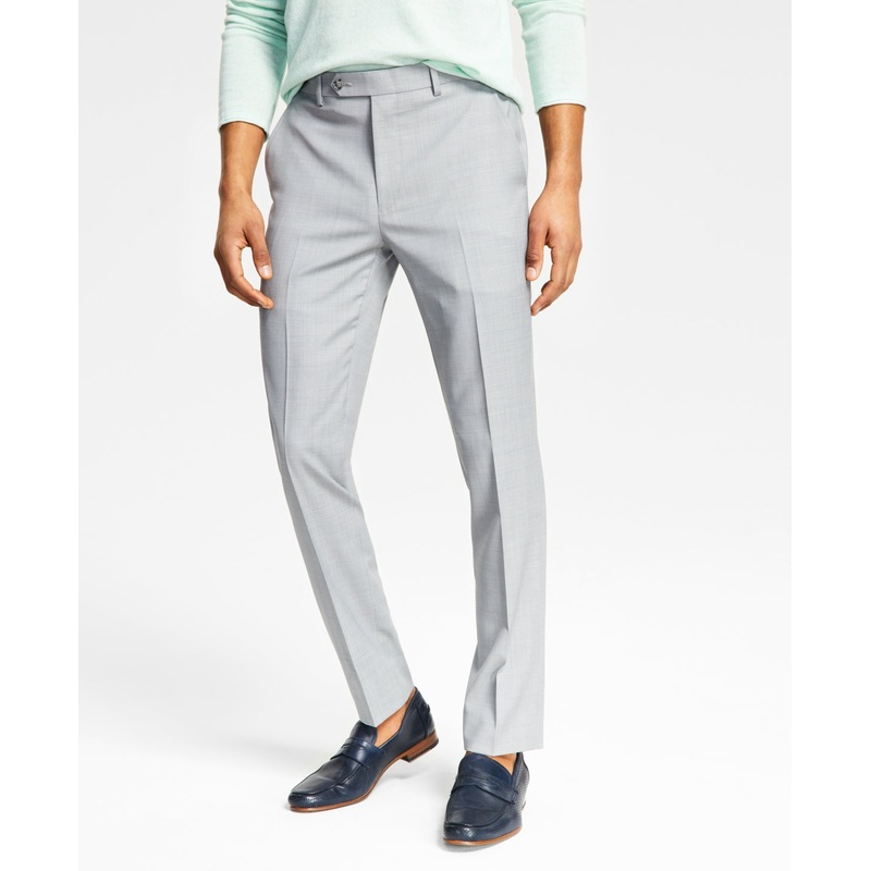 Bar Iii Mens Skinny fit Dress Pants 30 / 32 Light Grey Solid