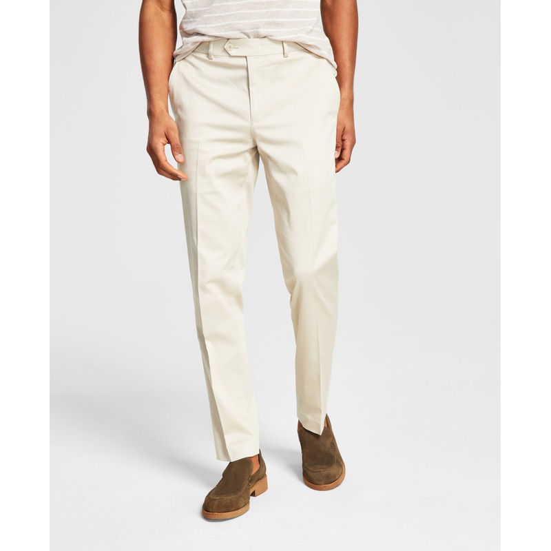 Bar Iii Mens Slim fit Dress Pants 31 / 32 Beige Solid Stretch