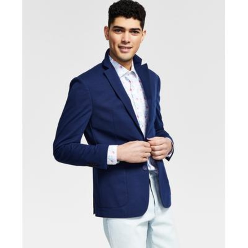 Bar Iii Mens Slim fit Sport Coat Blazer 38 R Blue Solid