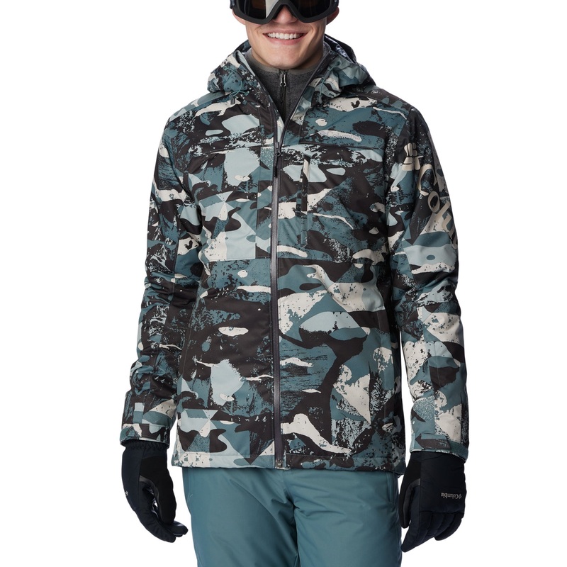 Columbia Mens Timberturner II Metal Geoglacia Green Camo Ski Jacket XXL
