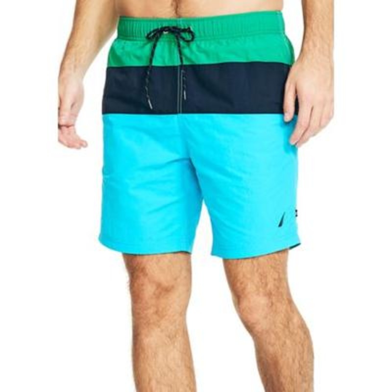 Nautica Mens Regular fit Swim Trunks Swimwear Small 8 Inseam Green