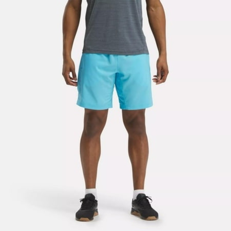 Reebok Mens Regular fit Drawstring Shorts Small Blue Solid Moisture Wicking