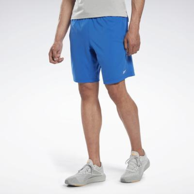 Reebok Mens Regular fit Drawstring Shorts XL Blue Solid Moisture Wicking