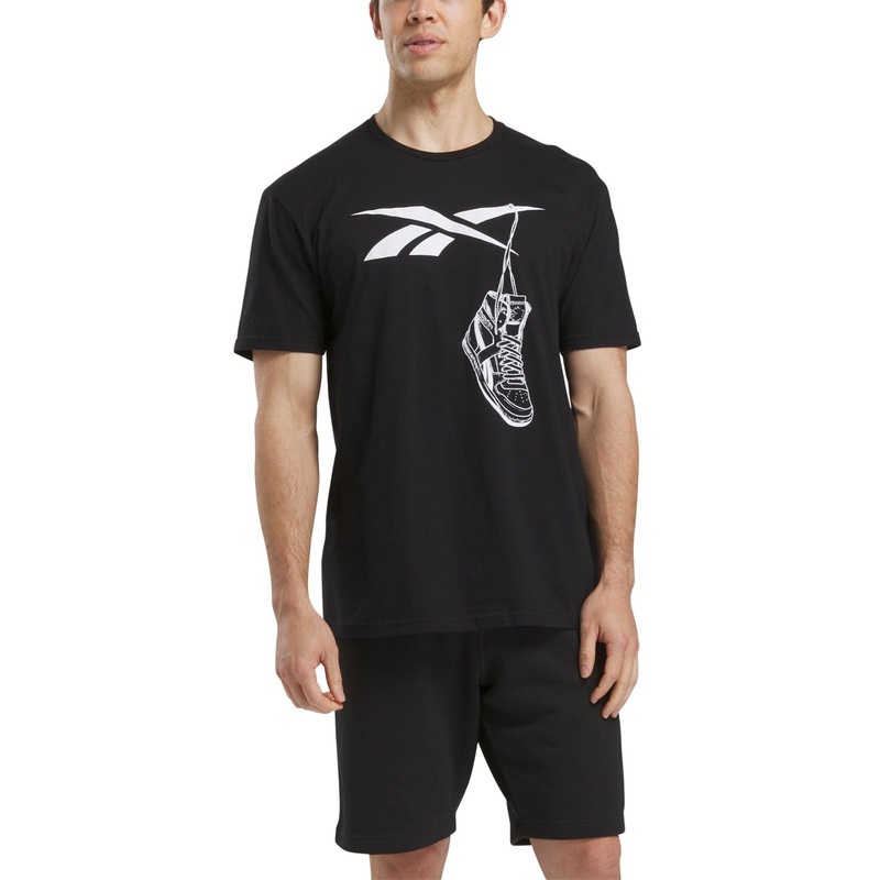 Reebok Mens Regular fit Short Sleeve T-Shirt Shirt XXL Black Solid