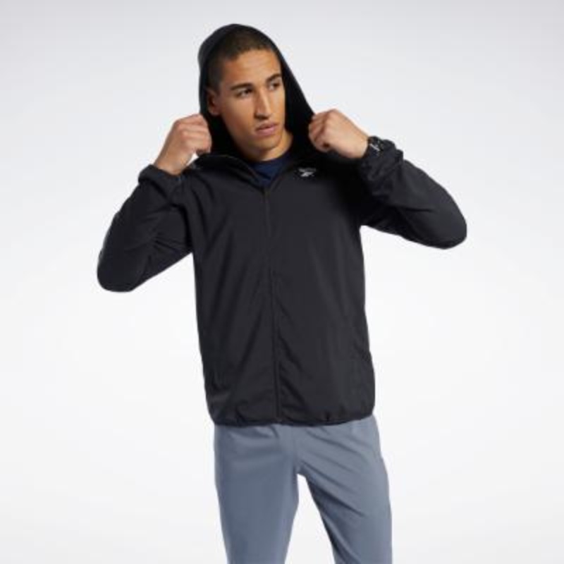 Reebok Mens Regular fit Track Jacket Coat XL Black Solid
