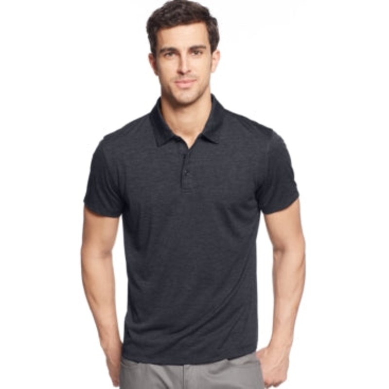 Alfani Mens Regular fit Short Sleeve Polo Shirt XXXL Grey Solid