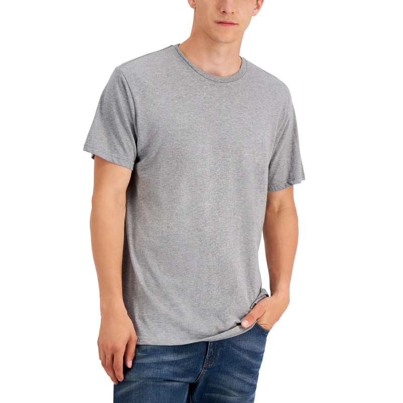 Alfani Mens Regular fit Short Sleeve T-Shirt Shirt Small Grey Solid
