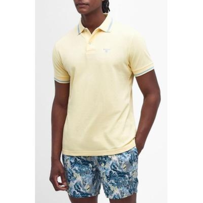 Barbour Mens Regular fit Short Sleeve Polo Shirt XXL Yellow Solid
