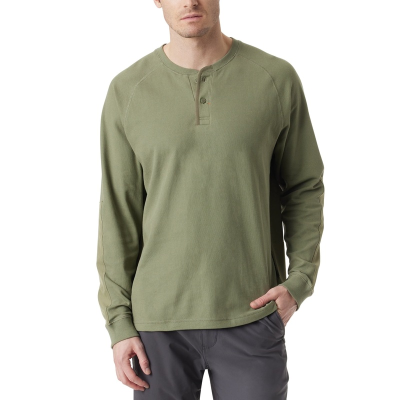Bass Outdoor Men's Hiker Henley Long-Sleeve Thermal Top - Deep Lichen