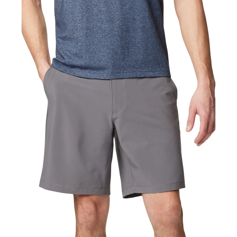 Columbia Mens Regular fit Casual Shorts 40 / 9 Grey Solid Stretch 50 UPF