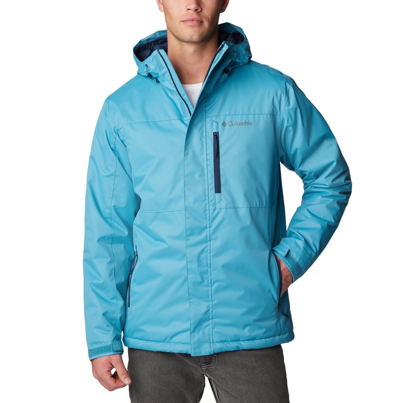 Columbia Mens Regular fit Tipton Peak Raincoat Coat XXL Aqua Blue