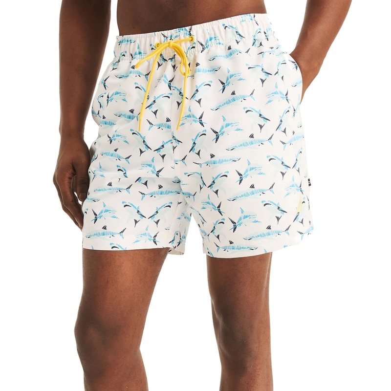 Nautica Mens Regular fit Swim Trunks Swimwear XL White