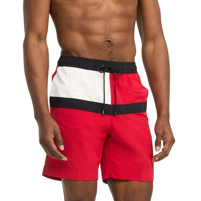 Tommy Hilfiger Mens Regular fit Swim Trunks Swimwear Large Red